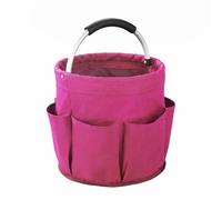 XQZMD Cleaning Organiser Basket, Oxford Cloth Gardening Tools Organizer with Handle, Collapsible Lightweight Cleaning Caddy Organizer for Home, Craft (Rose Red)