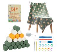 XQZMD Crochet Blanket Kit for Beginners, Crochet Kit, Crochet Starter Kit for Adults with Yarn & Accessories, Crochet Daisy Granny Square Assembling into Blanket Kit (Green)