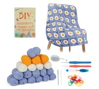 XQZMD Crochet Blanket Kit for Beginners, Crochet Kit, Crochet Starter Kit for Adults with Yarn & Accessories, Crochet Daisy Granny Square Assembling into Blanket Kit (Purple)