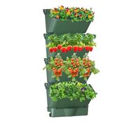XQZMD Self Watering Wall Planting Pot With Water Storage Basin, Outdoor Hanging Planter Bags with 4 Pots, Vertical Living Green Wall, Pocket Planter Hanging Wall-mounted Holder for Indoor Outdoor