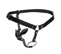 XR Brands Male Harness with Silicone Anal Plug, Black