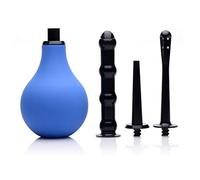 XR Brands Premium One-Way Valve Anal Douche Set, Blue