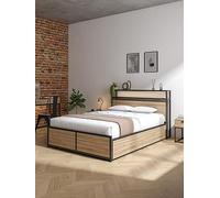 Denver Ottoman Bed With App Controlled LED Lighting X Rocker Light Brown Double