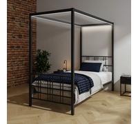 XR Living Fern 4 Poster Single Bed Frame - Black