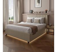 XR Living Maisie Double End Lift LED Ottoman Bed - Cream