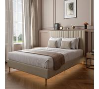 XR Living Maisie Double Fabric Bed Frame - Natural Stone