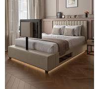 XR Living Maisie Kingsize TV LED Bed Frame - Cream