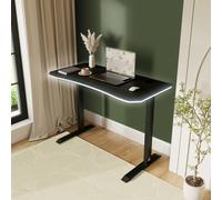 XR Living OKA 110cm Office Desk with Wireless Charging and app controlled RGB LED Lights - Black Ash, Black