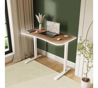 XR Living Oka 110cm Office Desk with Wireless Charging and app controlled RGB LED Lights - Oak/White, none