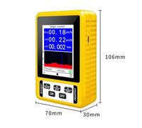 XR3 BR-9C Digital Nuclear Radiation Detector for Beta, Gamma & X-for Ray - High-Sensitivity Tube, 20 keV-3.0 MeV Range, ABS Housing, 107×70×30 mm, Yellow