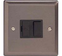 XR6B - Varilight - Classic - Pewter - 13Amp Switched Fused Spur - Black Inserts