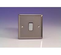 XR7D - Varilight - Classic Pewter - 1 Gang Intermediate10A Switch - Metal Inserts