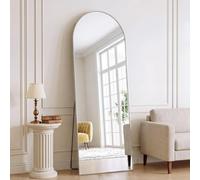 XRAMFY Full Length Mirror 150x40 cm,Arched Full Body Mirror with Stand Floor Length Mirrors Made of Tempered Glass Hanging or Leaning Against Wall for Bedroom, Entryway, Living Room, Silver