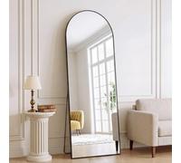 XRAMFY Full Length Mirror 150x40 cm,Arched Full Body Mirror with Stand Floor Length Mirrors Made of Tempered Glass Hanging or Leaning Against Wall for Bedroom, Entryway, Living Room, Black