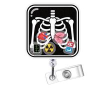 Xray Badge Reel, Chest Skeleton Retractable ID Holder Clip