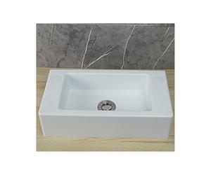 XRB2050 Small Bathroom Sink, 40x20x11cm/16x8x4inch Rectangular Wall Mounted Basin, Plastic Mini Cloakroom Basin with Water Pipe Countertop | Wall Mount for Cloakroom Kitchen Toilet 150cm Water Pipe