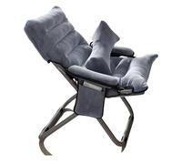 XRBCNMM Foldable Armchair with Adjustable Seat Height and Large Storage Pockets Modern Living Room Chair Comfy Lounge Chair for Bedroom Office Balcony (Gray,Package 2)