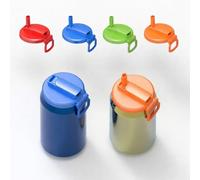 XRBCNMM Reusable Can Lids for Fizzy Drinks (4 Pack) Leak Proof Flip Top Straw Cover Handle Anti Spike Soda Beer Tin Protectors to Keep Carbonation Fresh (4 Mixed Colours,1 Set+2 Pieces)
