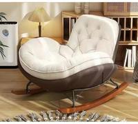 XRBCNMM Rocking Chair Upholstered Glider with Plush Velvet Cushion Large Lounge Chair for Nursery Living Room Patio Sunroom Balcony Oversized Relaxing Chair (Coffee)