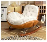 XRBCNMM Rocking Glider with Plush Velvet Cushion - Large Lounge Chair for Nursery, Living Room, Patio, Sunroom, Balcony - Oversized Relaxing Chair (Orange)