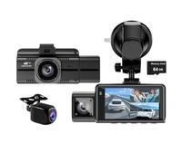 XRC TECH 3 Channel Dash Cam For Cars,Front Inside Rear Three Way Car DVR,4K+1080P+1080P,WDR,Built in WiFi GPS,IR Night Vision,Super Capacitor,24-hour parking monitoring