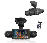 XRC TECH 4 Cameras Dash Cam For Cars, Front Interior Side and Rear Cameras Car DVR,IR Night Vision 4 Cameras 1080P+ 480P*3 Simultaneous Recording Video Recorder,360 Degree Panoramic Protection WDR