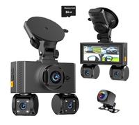 XRC TECH 4 Channels Dash Cam For cars, Front Interior Side and Rear Cameras,IR Night Vision 4 Cameras 1080P*4 Car DVR, WiFi APP GPS 360 Degree Panoramic Protection Video Recorder