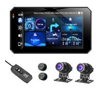 XRC TECH 5 inch Motorcycle intelligent navigation system dash cam WiFi Driving video recording 2K front and back Wireless screen Carplay/Android auto/Hicarprojection Tire pressure monitoring TPMS