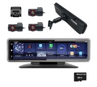 XRC TECH Android 9.0 Mirror Dash Cam , 360° 4CHs cameras record IR, night vision special bracket rearview Mirror/Dashboard 4G Sim WiFi ADAS GPS navigation Bluetooth APP Remote monitoring