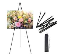 XRCHAA Artist Easel Stand, 66inch Adjustable Metal Poster Easel Collapsible Tripod Easel Stand for Art Canvas Painting Display Folding and Portable Art Easel with Plastic Clips,Black