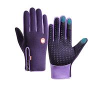 XRCHAA Winter Gloves,Full Finger Touch Screen Windproof Gloves,Zipper Windproof And Waterproof Glovess,Suitable For Outdoor Cycling, Mountaineering,Skiing And Keeping WarmGloves (D-PURPLE,S)