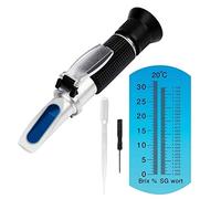 XRCLIF Refractometer Brix Beer 0-32% Home Brewed Beer Seasoning Refractometer SG: 1,000~1,120 Hand Sugar Beer Refractometer Automatic Temperature Compare Beer Sugar Tester Meter Refractometer
