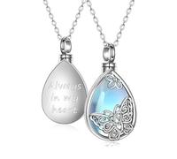 XRCXBLSC Charm 925 Sterling Silver Moonstone Necklace for Lover, French Style Flower Butterfly Freedom Jewelry Gift, Handmade Polishing Birthstone Dainty Cocktail Necklace Always in My Heart