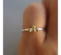 XRCXBLSC Cute Tiny Bee Gold Ring for Women Handmade Carved Dainty Statement Animal Ring Gift, Cute Honeybee Stud Earrings Lovely Sweet Bee Earrings Jewelry for Cocktail Dating L 1/2