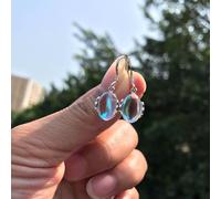 XRCXBLSC Natural Moonstone 925 Sterling Silver Drop Dangle Earrings Dangle Hoop Earrings Moonstone Earrings 925 Sterling Silver Moonstone Stud Earrings Moonstone Jewelry for Women Earrings