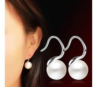 XRCXBLSC Simple Freshwater Cultured Pearl Hook Earrings for Women Handmade Polishing Dainty Pearl Birthstone Jewelry Gift 925 Sterling Silver Luxury Niche Pearl Ladies Small Fresh Sweet Gift