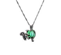 XRCXBLSC Squirrel Luminous Necklace Fluorescence Squirrel Pine Cone Pendant Necklace Cute Animal Jewelry Squirrel Gift 925 Sterling Silver Squirrel Necklace Pendant Opal Jewelry Animal Necklace(Green)