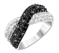 XRCXBLSC Two-Tone Black And White Diamond Ring Rings for Women Retro Black Onyx Cocktail Ring Statement Rings for Women Fashion Ring Cushion Cut 4ct Zircon Diamonds Stone Ring （Size O）