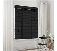 Xrdbfd Horizontal Window Blinds - Solid Wood Venetian Blinds, Light Filtering Shades, Black Wooden, 50mm/2in Slats, 80x100cm/31.5 * 39.4in