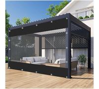 Xrdbfd Outdoor Clear Pvc Tarp Curtains, Gazebo Transparent Tarpaulin Side Panels With Zipper Doors, 100% Waterproof Tarpaulin With Eyelets, Pergola/porch Side Curtains, 0.5mm,clear-4x2m/13.1 * 6.6ft