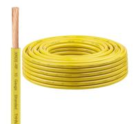 XRDS -RF 10 AWG Stranded THHN Wire - Yellow, 50FT - Oxygen-Free Copper Electrical Wire with Nylon Jacket - Building Wire for Conduit, Industrial, Commercial, and Residential Use