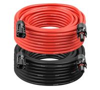 XRDS -RF 10AWG Solar Extension Cable 30FT - 2 Pack Red & Black PV Wire with Solar Connectors, 84-Strand Tinned Copper, Dual XLPE Insulated, Outdoor UV-Resistant Cable for RV, Inverter, Battery