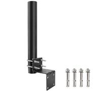 XRDS -RF 16 Inch Heavy Duty Universal Weather Proof Steel Antenna Mounting Pole, Black, Wall Mount, Mount Bracket