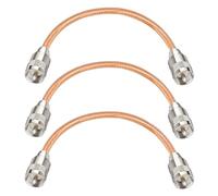 XRDS -RF 1FT 3PCS RG8X Coaxial Cable with UHF Male PL259 Connectors, Solid Copper Core, Braided Shield, CB Cable for Ham Radio, HF Radio, and Communication Devices