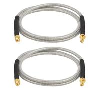 XRDS -RF Low Loss RG58 Coaxial Cable 3FT 2PCS, SMA Male to SMA Female Bulkhead Extension Cable, Solid Copper 50 Ohm RF Wire for WiFi Antenna Router, 4G LTE Gateway