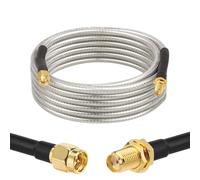 XRDS -RF Low Loss RG58 Coaxial Cable 6FT, SMA Male to SMA Female Bulkhead Extension Cable, Solid Copper 50 Ohm RF Wire for WiFi Antenna Router, 4G LTE Gateway