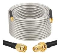 XRDS -RF Low Loss RG58 Coaxial Cable 75FT, SMA Male to SMA Female Bulkhead Extension Cable, Solid Copper 50 Ohm RF Wire for WiFi Antenna Router, 4G LTE Gateway