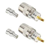 XRDS -RF PL-259 UHF Male Solder Connector Kit with UG-176 Reducers, Nickel Plated RF Coax Connector for RG8, RG213, LMR400, Belden 9913, KMR400, RG8X, Mini-8, RG59, LMR240 Cable - 2/5/10 PCS