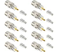 XRDS -RF PL-259 UHF Male Solder Connector Kit with UG-176 Reducers, Nickel Plated RF Coax Connector for RG8, RG213, LMR400, Belden 9913, KMR400, RG8X, Mini-8, RG59, LMR240 Cable - 2/5/10 PCS