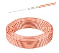 XRDS -RF RG-316 Coax Cable 50 ft, Thin RF Coaxial Cable Flexible Lightweight Low Loss Coaxial Coax Cable, Brown